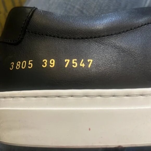 - Common Projects Original Achilles Low Top Sneakers Black/White Women's 9… - Picture 9 of 9